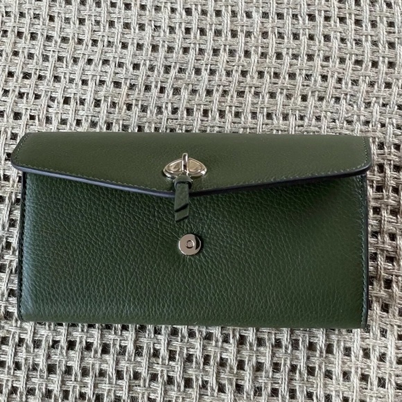Kate Spade Marti Large Flap Wallet  Pebbled Leather In Enchanted Green - Picture 5 of 6